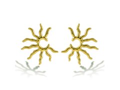 Emily Westwood Pozlacené náušnice ve tvaru slunce Lunara EWE260568G