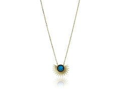 Emily Westwood Propracovaný pozlacený náhrdelník s tyrkysem EWN23037G