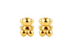 Emily Westwood Roztomilé pozlacené náušnice Medvídek Celeste EWE250172G