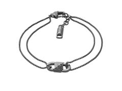 Emporio Armani Černý pánský náramek s&nbsp;krystaly EGS3173001