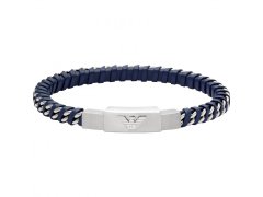 Emporio Armani Designový kožený modrý náramek EGS3319040