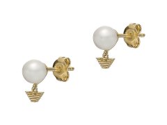 Emporio Armani Elegantní pozlacené náušnice s perlami EG3583710
