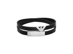 Emporio Armani Dvojitý kožený náramek Eagle Logo EGS3311040