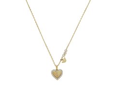 Emporio Armani Půvabný pozlacený náhrdelník se zirkony Srdce EG3622710