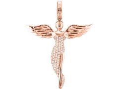 Engelsrufer Růžově zlacený stříbrný přívěsek Anděl se zirkony ERP-ANGEL-R 2,6 cm