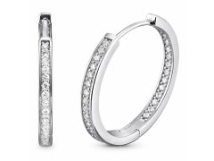 Engelsrufer Stříbrné náušnice kruhy Lisa se zirkony ERE-LISA-ZI-CR