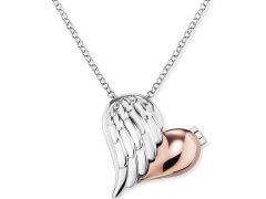 Engelsrufer Stříbrný bicolor náhrdelník Medailonek srdce s křídlem ERN-WITHLOVE-2B