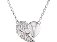 Engelsrufer Stříbrný náhrdelník Srdce s křídlem a zirkony ERN-LILHEARTWIN