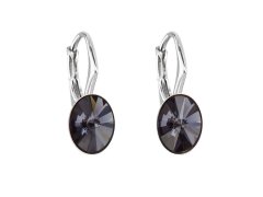 Evolution Group - Pavona Blyštivé oválné náušnice s krystaly Swarovski 31276.3 graphite