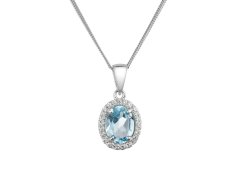 Evolution Group - Pavona Blyštivý stříbrný náhrdelník s&nbsp;pravým topazem a&nbsp;zirkony 12086.3