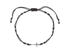 Evolution Group - Pavona Černý textilní náramek s&nbsp;křížkem 13023.3 black