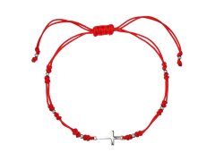 Evolution Group - Pavona Červený kabala náramek s&nbsp;křížkem 13023.3 red