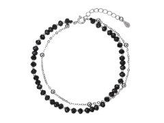 Evolution Group - Pavona Dvojitý stříbrný náramek s&nbsp;černými spinely 13115.3