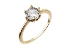 Evolution Group - Pavona Pozlacený zásnubní prsten s čirým zirkonem 15013.1 crystal 52 mm