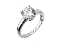 Evolution Group - Pavona Elegantní stříbrný prsten s čirým zirkonem 15012.1 crystal 58 mm