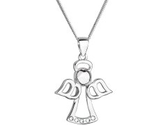 Evolution Group Krásný stříbrný náhrdelník Andělíček s krystaly Swarovski 32076.1 (řetízek, přívěsek)