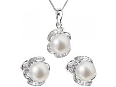 Evolution Group Luxusní stříbrná souprava s pravými perlami Pavona 29017.1 (náušnice, řetízek, přívěsek)