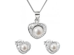 Evolution Group Luxusní stříbrná souprava s pravými perlami Pavona 29025.1 (náušnice, řetízek, přívěsek)