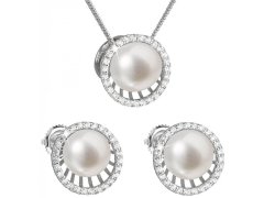 Evolution Group Luxusní stříbrná souprava s pravými perlami Pavona 29034.1 (náušnice, řetízek, přívěsek)