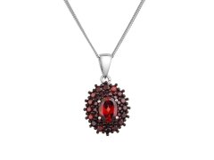 Evolution Group - Pavona Luxusní stříbrný náhrdelník s&nbsp;pravými granáty 12091.3