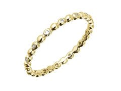 Evolution Group - Pavona Minimalistický pozlacený prsten se zirkony 15005.1 crystal 51 mm