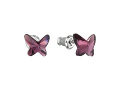 Evolution Group - Pavona Náušnice s fialovými krystaly Swarovski Motýl 51048.3 amethyst