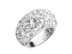 Evolution Group - Pavona Nepřehlédnutelný blyštivý prsten s čirými krystaly Swarovski 35028.1 56 mm