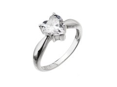 Evolution Group - Pavona Něžný stříbrný prsten se zirkonem Srdce 15015.1 crystal 52 mm