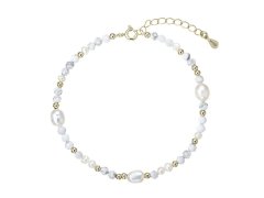 Evolution Group - Pavona Pozlacený náramek s&nbsp;perlami a&nbsp;howlity 13113.1