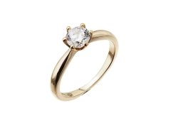 Evolution Group - Pavona Pozlacený zásnubní prsten s jemným zirkonem 15014.1 crystal 48 mm