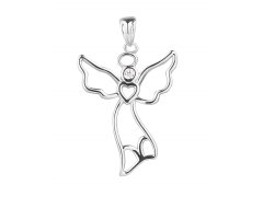 Evolution Group - Pavona Půvabný stříbrný přívěsek Anděl s čirým zirkonem 14041.1 crystal