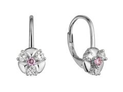 Evolution Group - Pavona Stříbrné visací náušnice s čirými zirkony 11508.3 crystal/rose