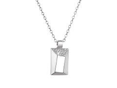 Evolution Group - Pavona Stříbrný náhrdelník Obdélník se zirkony 12055.1 crystal
