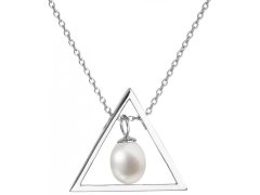 Evolution Group Stříbrný náhrdelník s pravou perlou Pavona 22024.1 (řetízek, přívěsek)