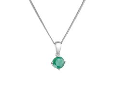 Evolution Group - Pavona Stříbrný náhrdelník s&nbsp;pravým smaragdem 12080.3