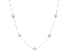 Evolution Group Stříbrný náhrdelník s 5 pravými perlami Pavona 22015.1