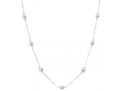 Evolution Group Stříbrný náhrdelník s 7 pravými perlami Pavona 22016.1