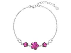 Evolution Group Stříbrný náramek s fuchsiovými krystaly Swarovski 33112.3 fuchsia