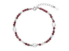Evolution Group - Pavona Stříbrný náramek s&nbsp;perlami a&nbsp;granáty 13113.3
