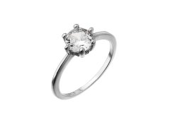 Evolution Group - Pavona Stříbrný zásnubní prsten s čirým zirkonem 15013.1 crystal 52 mm