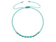 Evolution Group - Pavona Textilní náramek s tyrkysovými Miyuki korálky 13037.3 turquoise
