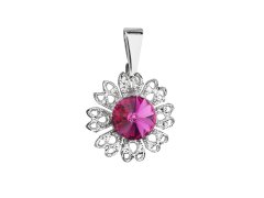 Evolution Group - Pavona Třpytivý přívěsek s krystalem Swarovski Květina 54032.3 fuchsia