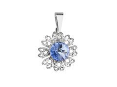 Evolution Group - Pavona Třpytivý přívěsek s modrým krystalem Swarovski Květina 54032.3 sapphire