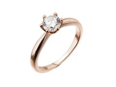 Evolution Group - Pavona Zásnubní pozlacený prsten s jemným zirkonem 15014.1 crystal 48 mm