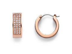 Fossil Blyštivé pozlacené náušnice z oceli Pavé JOF00169791
