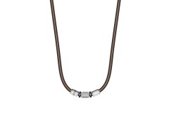 Fossil Hnědý kožený náhrdelník pro muže JF05007998