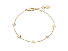 Fossil Pozlacený náramek se srdíčky JA7299710