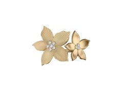 Fossil Pozlacený otevřený prsten Květiny Sutton JF04974710 54 mm