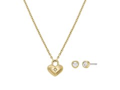 Fossil Půvabný set pozlacených šperků JF04881SET (náhrdelník, náušnice)