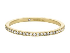 Fossil Třpytivý pozlacený prsten Ellis Pavé JF04686710 54 mm